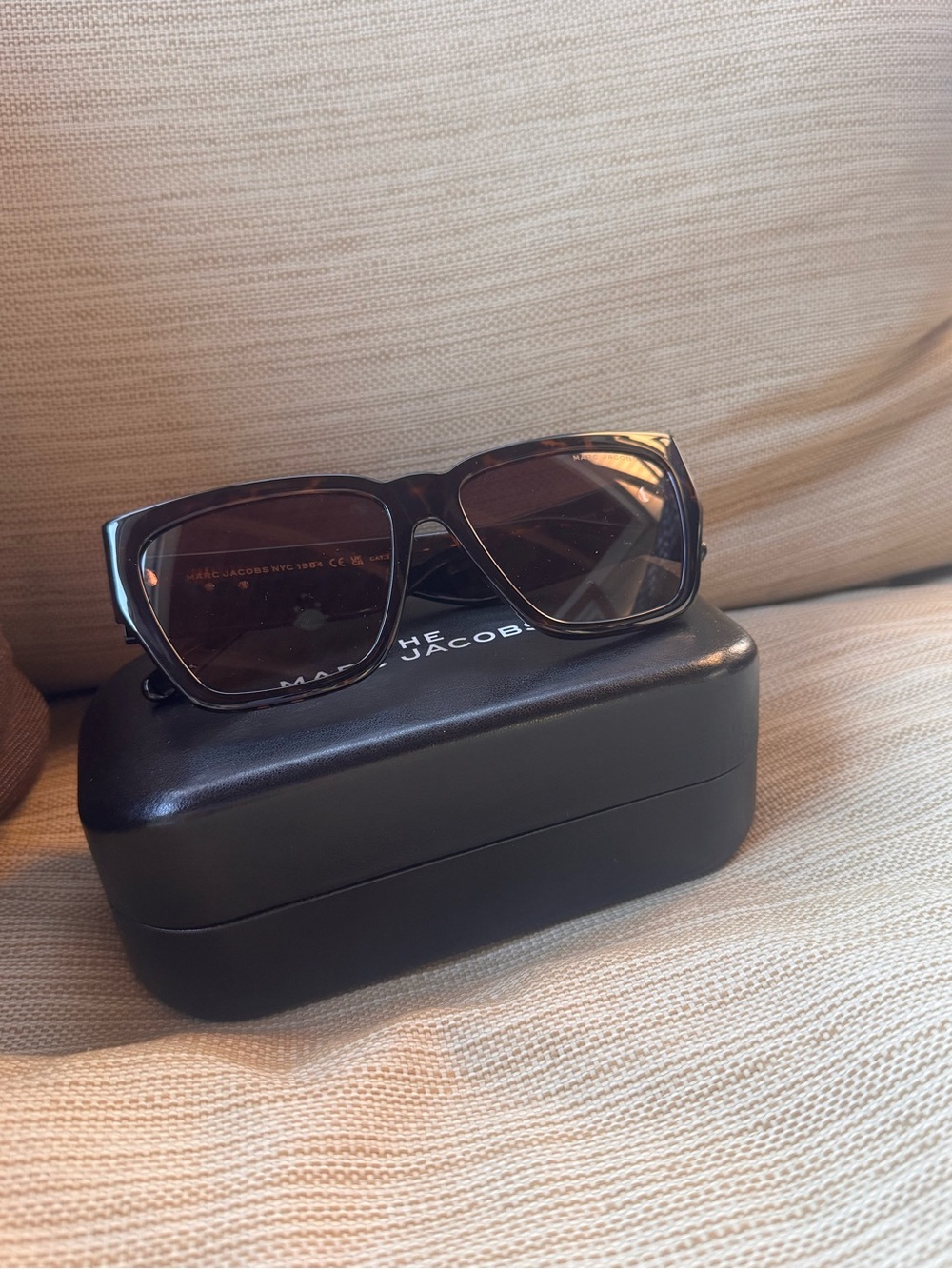 Marc Jacobs Tortoise Shell Frame Sunglasses with Dark Brown Lenses